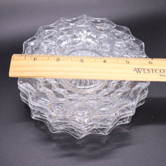 Fostoria American 6'' Bread Dessert Plate Cubist design set of 4 vtg - Picture 3 of 3